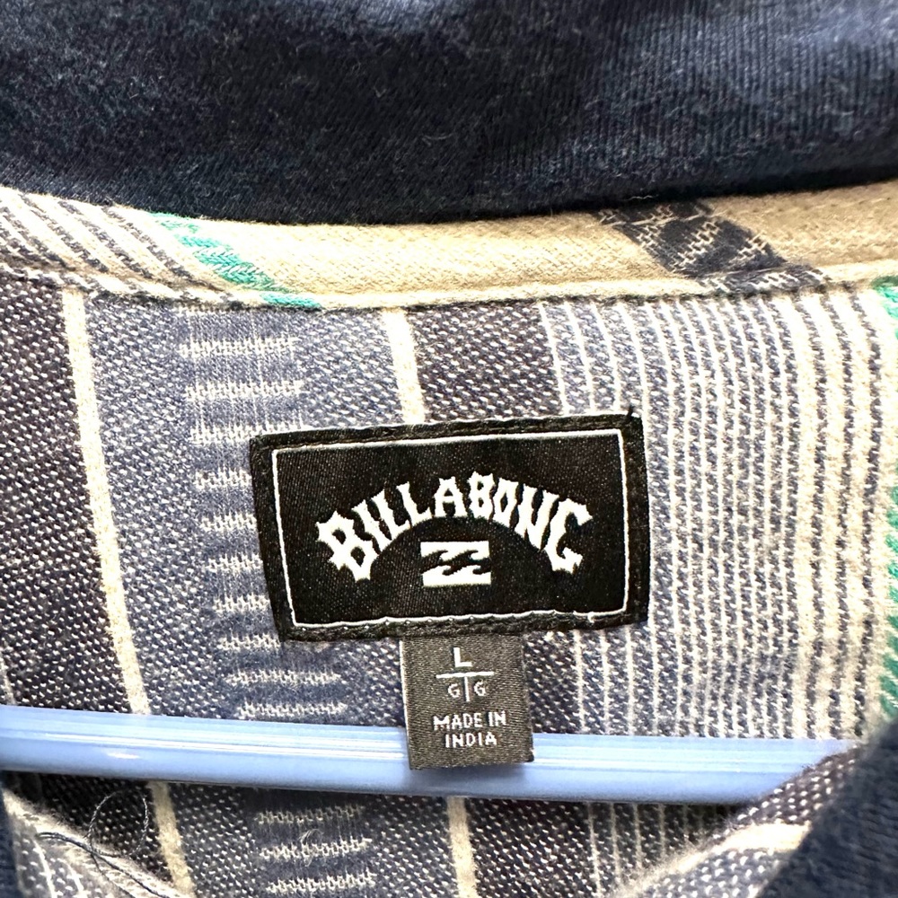 Billabong Baja Hooded Flannel Shirt Surf Sz Lg NWOT - Picture 6 of 9